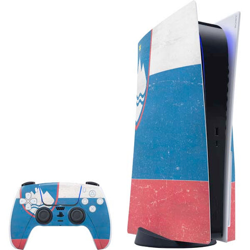 Slovenia Flag Distressed PlayStation PS5 Skins